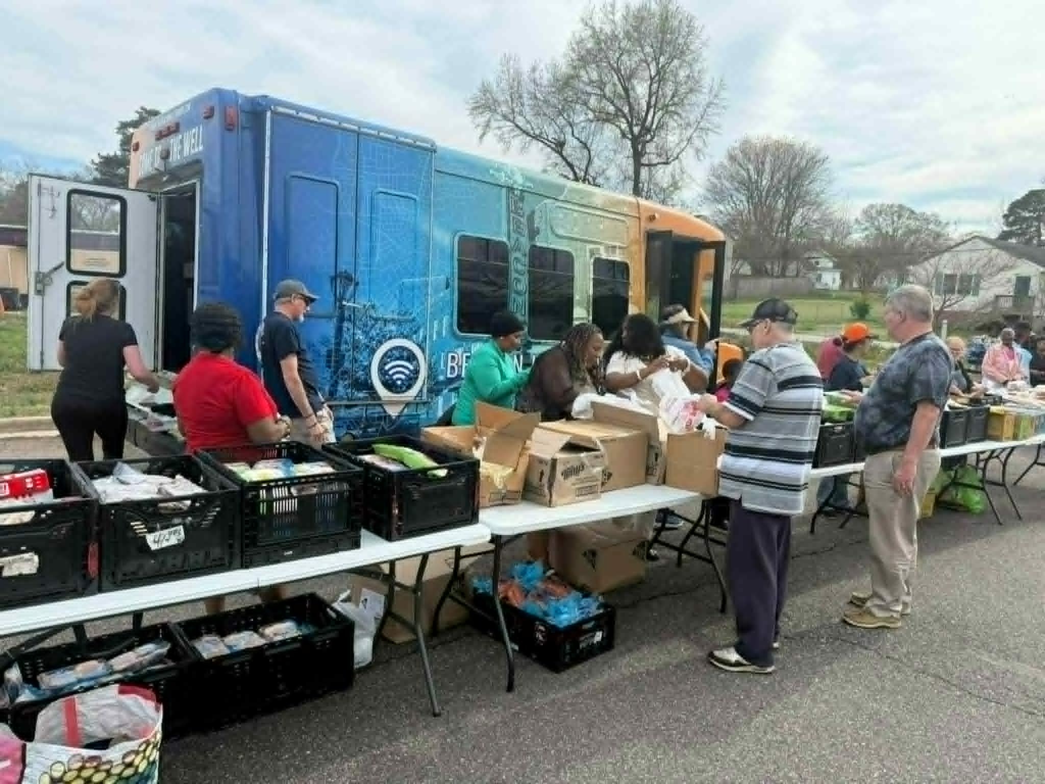 Earthly Angels volunteers at a community food distribution event in Hopewell VA